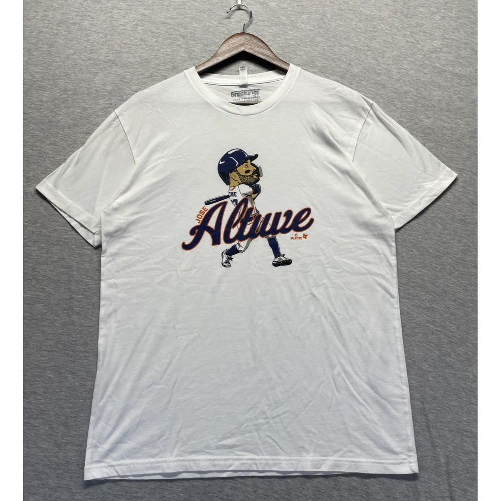 Houston Astros T Shirt Mens Large White Jose Altuve BreakingT Baseball MLB Logo